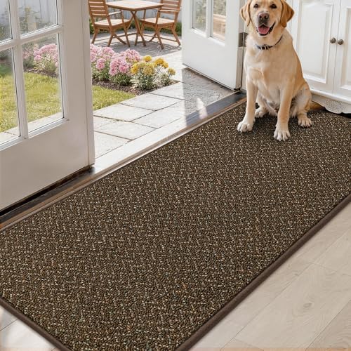 COSY HOMEER Hallway Runner Rug 2'x5' Non Slip Washable Entryway Runner Rugs,Absorbent Stain Resistant Hall Rug Carpet Runner for Hallways,Entrance and Laundry Room,Brown Brown 2'x5'