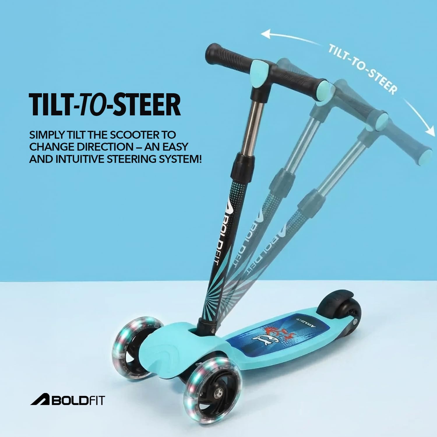 Boldfit Kids 3 Wheel Scooter - LED Lights & Foldable! -6 Boldfit Kids 3 Wheel Scooter - LED Lights & Foldable! -6