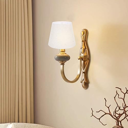 Vista 3 de GANAZONO Pantallas de lámpara de tambor – Pantalla de tela para lámpara de mesa/lámpara colgante de suelo, lino natural hecho a mano clásico moderno