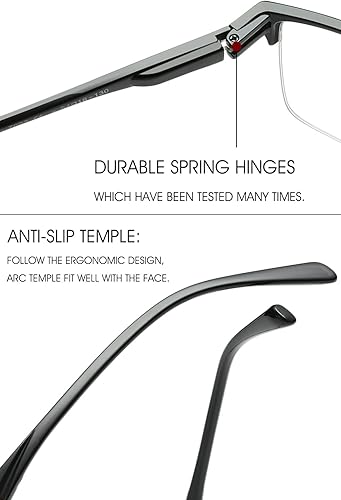 Miniatura 5 de VEVESMUNDO Gafas de lectura para hombres y mujeres, gafas modernas de gran tamaño sin montura