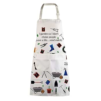 Womens Multiple Pocket Apron Adjustable Outdoor Garden Craft Artist Pinny Khaki