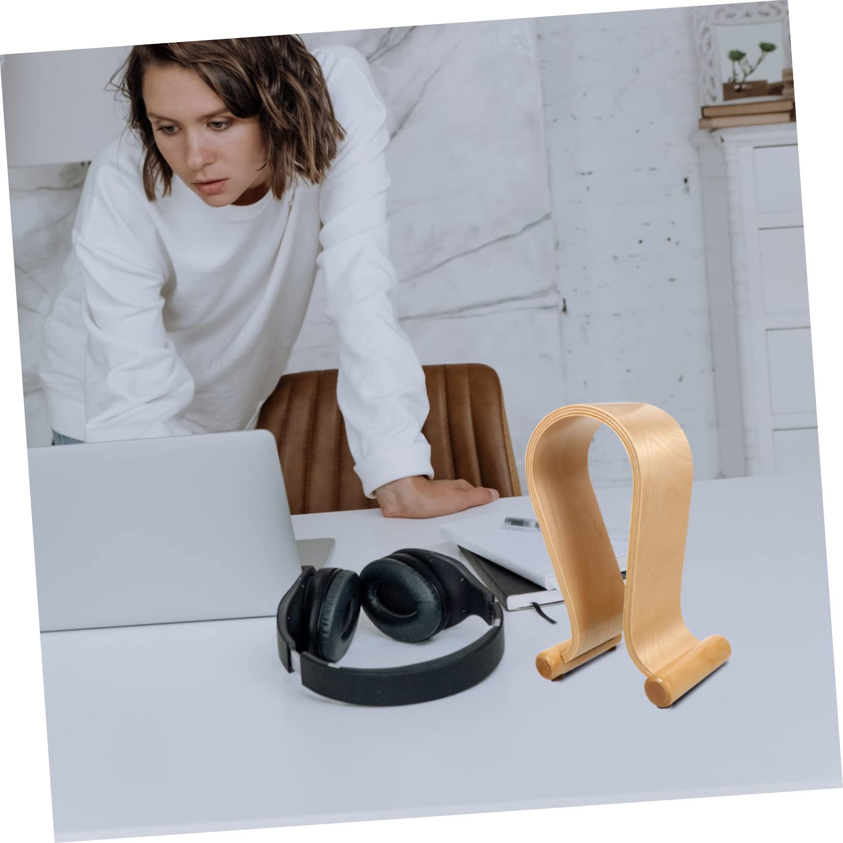 MAGICLULU Holz Kopfhörerständer U-förmig aus Walnussholz Stabiler Headset Halter für Over Ear Schreibtisch Organizer für Gaming und Büro