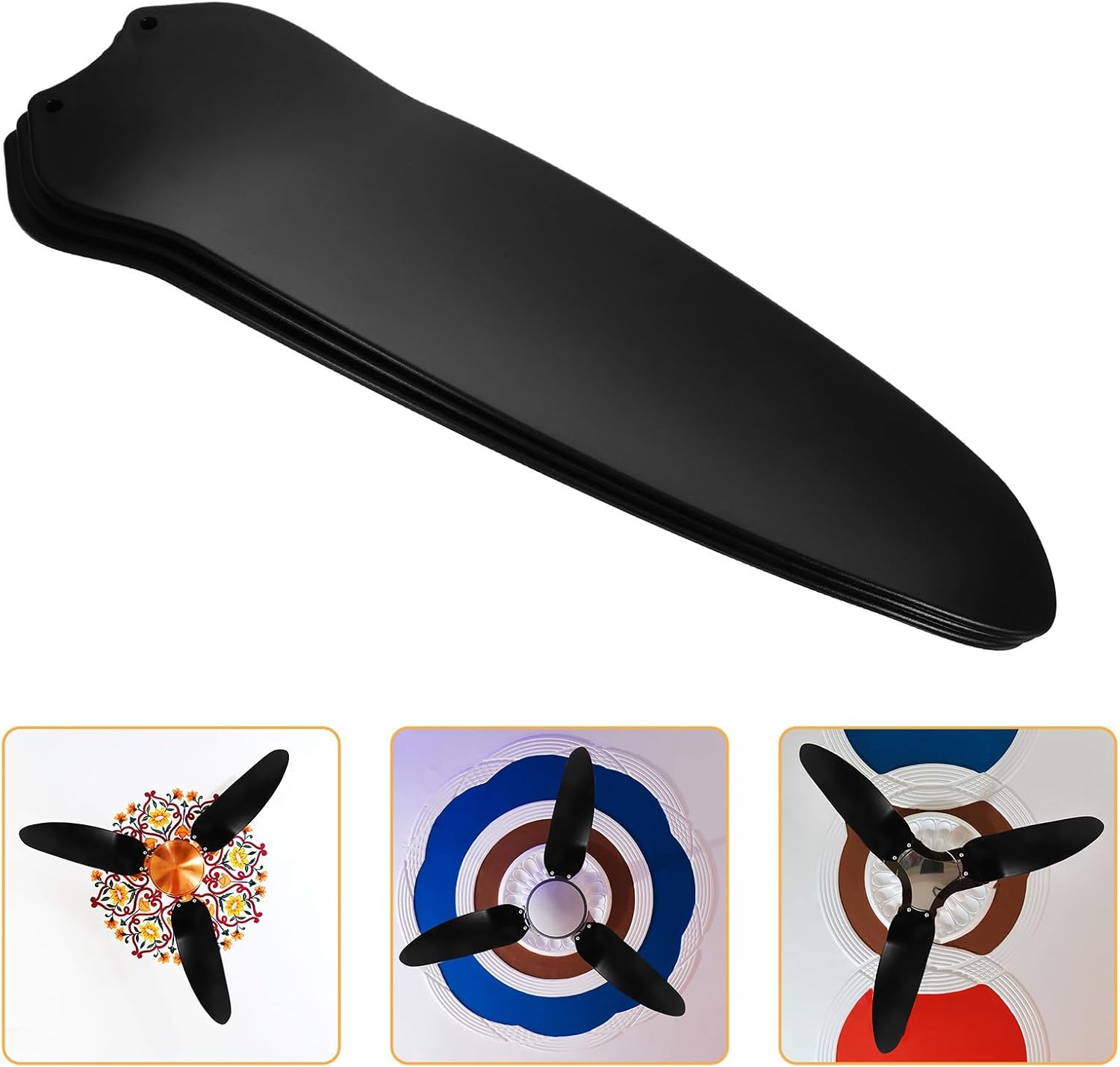 LABRIMP Plastic Fan Blades Replacement Set and Precision Craftsmanship 3pcs with Versatile Compatibility for Ceiling Fans for Home and Office Use