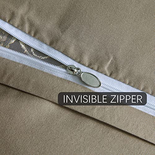 Osvino Satin Duvet Cover Set Luxury 3 Pieces Jacquard Soft Silky Hotel Bedding Quilt Cover Pillowcases Set With Zipper Closure, Metal Yellow, Queen #TOP2