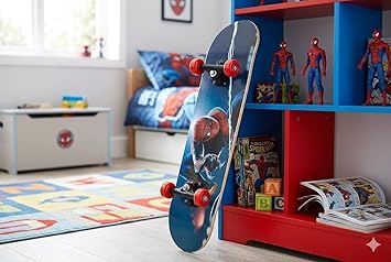 Papa Bear Skateboard 23"X 6" Double Kick Concave Skate Board 9 Layer Plywood Deck Standard Skateboards for Kids Boys Girls Beginners Teens Adult, Skateboard (Spiderman)
