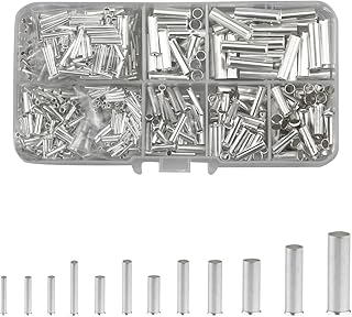 Uninsulated Wire Ferrule Kit, 1000pcs 12 Types of 8-22AWG Wire End Copper Crimp Pin End Terminal Connector for Cable Electrical Group Splice(0.5/0.75/1/1.5/2.5/4/6/10mm²)