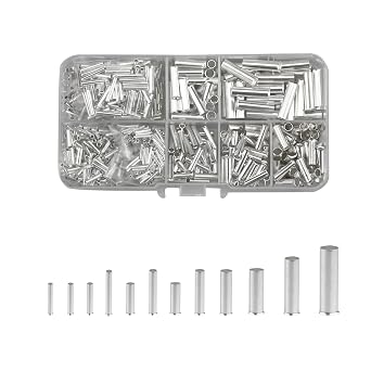 1000 pcs Uninsulated Wire Ferrule Kit,8-22AWG Wire End Copper Crimp Pin | 12 Types of Terminal Connector Sets for Cable Electrical Group Splice0.5/0.75/1/1.5/2.5/4/6/10mm