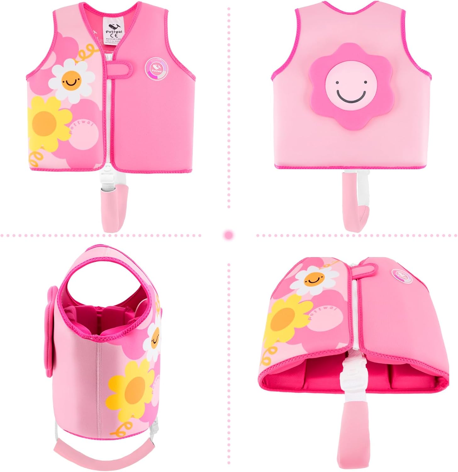 Pottwal Swim Vest for Kids - Swim Jacket - Made of Neoprene & EPE - with Adjustable Crotch Strap