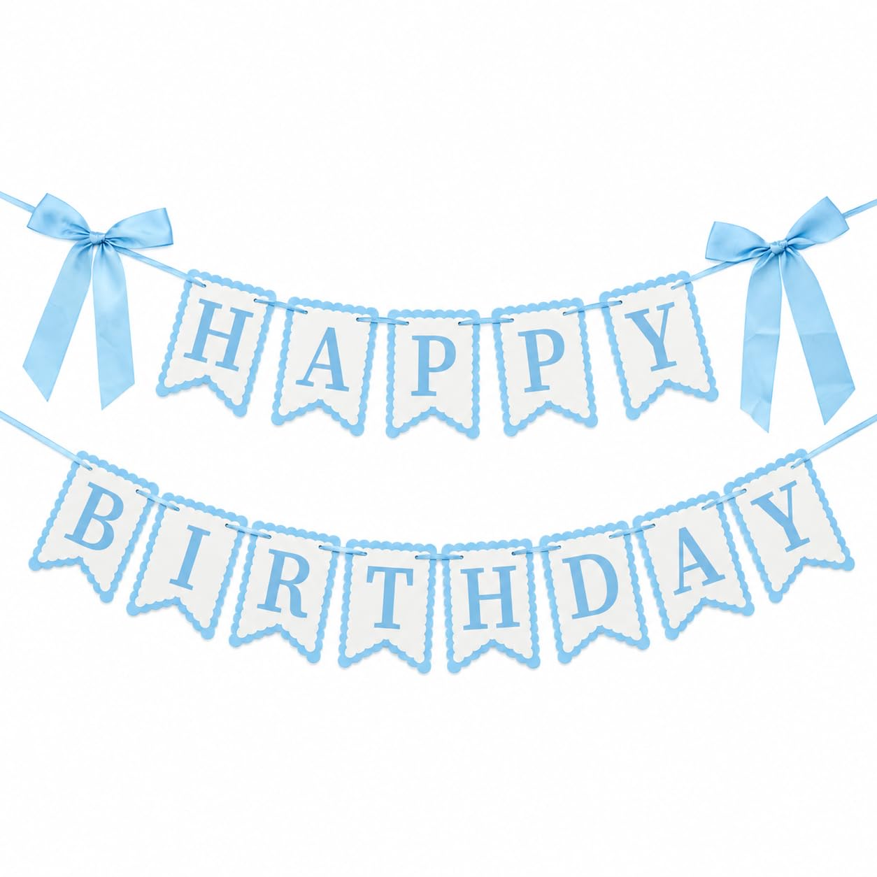 Pink Happy Birthday Banner with Satin Bows -10 Pink Happy Birthday Banner with Satin Bows -10