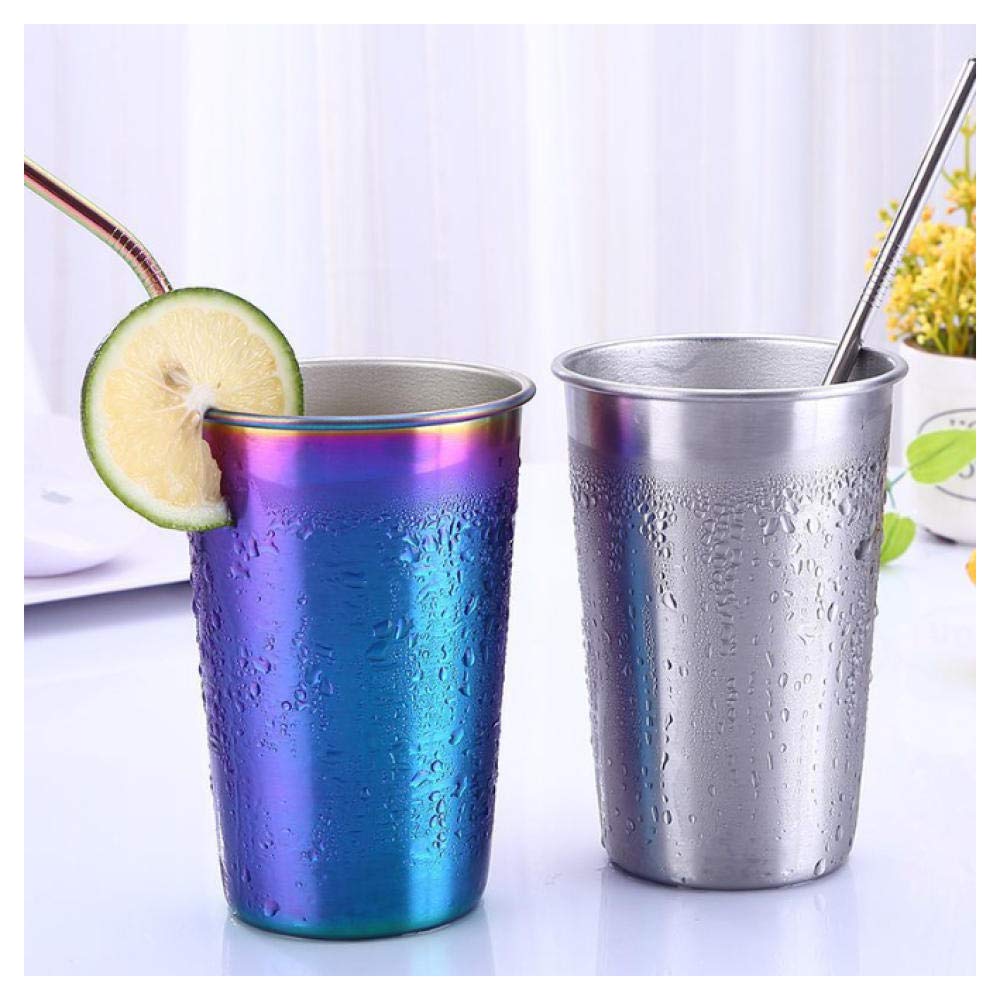 Tazas de acero inoxidable de 500 ml, sin BPA, para bebidas frías o calientes para camping, taza de viaje al aire libre con pajitas y tapa