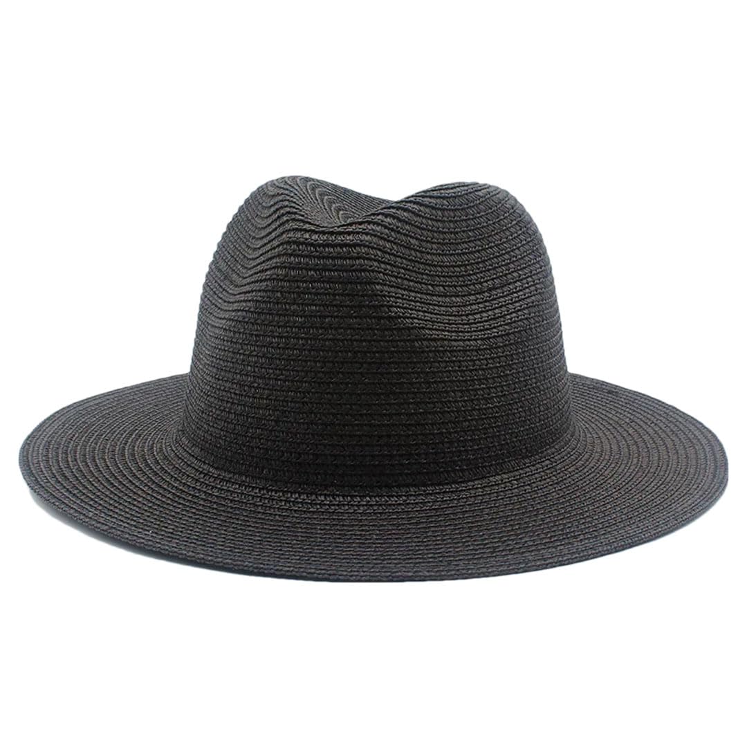 EYRMQWJPC Wide Brim Sun Hat, Men's And Women's Summer Panama Wide Brim Paper Straw Hat Multifunction Outdoor Jazz Beach(10)