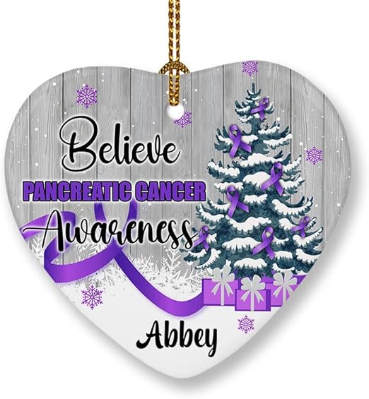 Prezzy Pancreatic Cancer Awareness Ornament Personalized
