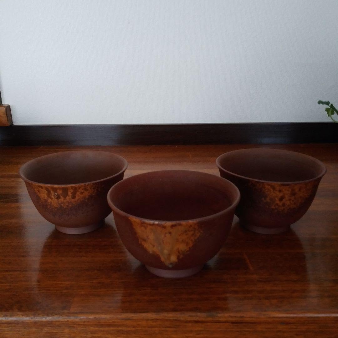 Amazon.co.jp: 備前焼 山本竜一 湯呑み茶碗(汲出)五客 : 文房具  