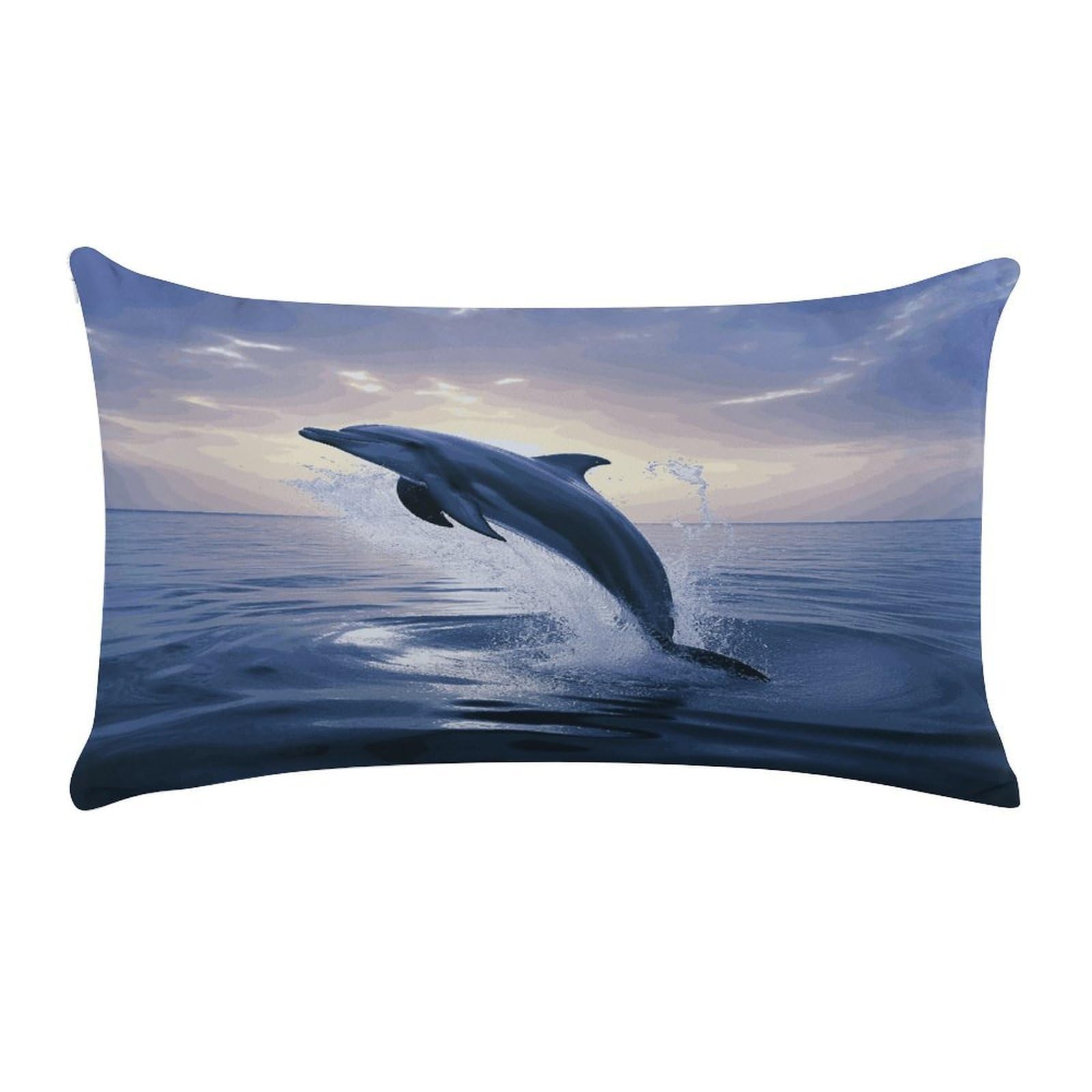 Elegant Dolphin Pillow Cover Super Soft Pillowcase Luxury Cozy Fuzzy Velvet Pillow Shams Breathable Standard Pillow Cases with Zipper Wrinkle-Free Pillow Cover 12 "×20 "