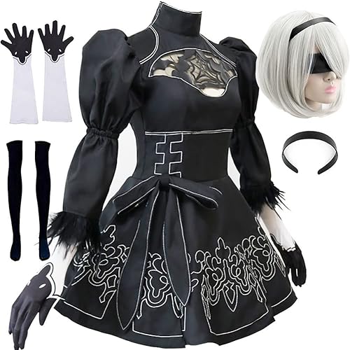 Smehei Cosplay Costume Outfit Black Dress Full Set Fancy Party Halloween - Black Dress(w) - XX-Large