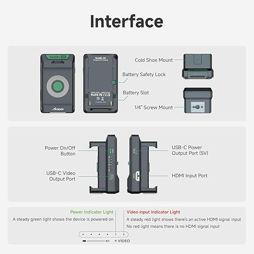 Miniatura 5 de Accsoon SeeMo 4K para sistema de transmisión de video HDMI Android, transmisor de cámara 4K30/1080p60 para grabar/compartir/transmisión en vivo,
