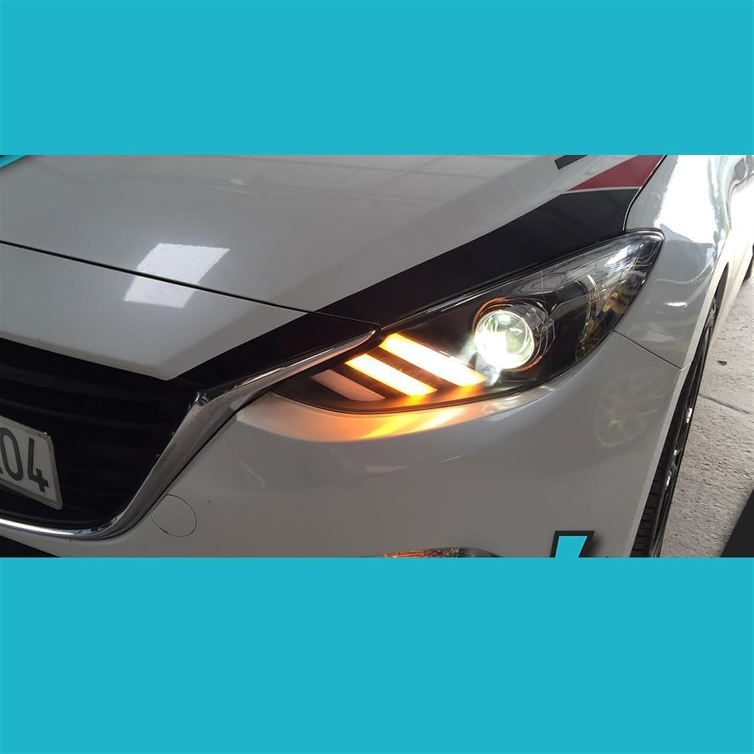 Cars Styling Headlight Compatible With Mazda 3 Mazda3 Axela 2014-2016 Headlights LED Running Lights Bi-Xenon Beam Fog Lights Angel Eyes(Headlight No Bulb)