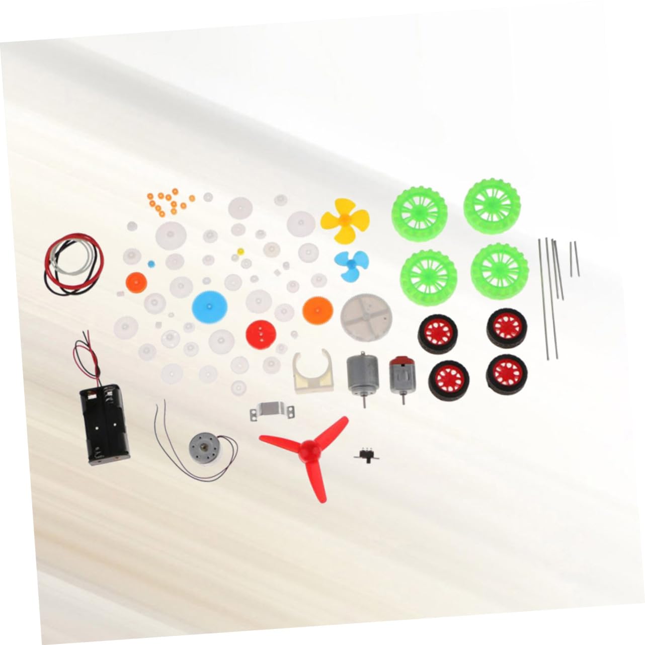 FAVOMOTO Lightweight Gear Building Toy Set 69pcs Plastic Gear Package Motor Spindle for DIY Mechanical Models