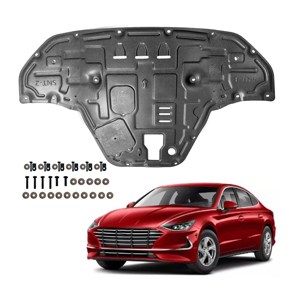 Front Skid Plate for Hyundai Sonata 2020 2021 2022 2023 Engine Splash Shield Heavy Duty, Impact Resistant Engine Guard Cover for Sonata 2020-2023 Underbody Protection Plate w/Screw Hardware