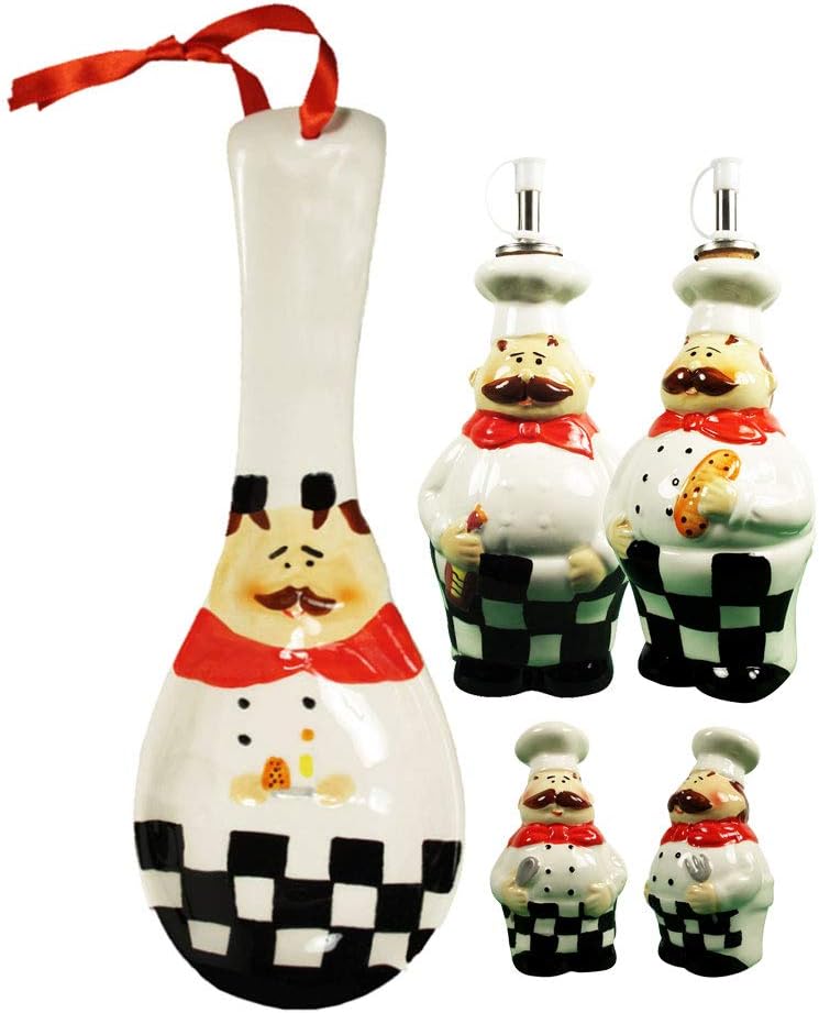 Fat Chef Kitchen Accessories French Chef Decor for Kitchen Home Bakery Restaurant (Chef Kitchen Set)