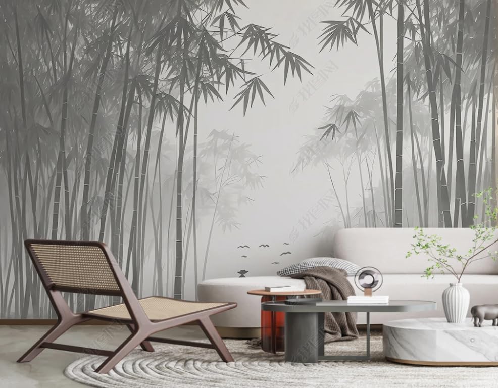Papier peint paysage chinois pour agrandir visuellement un salon