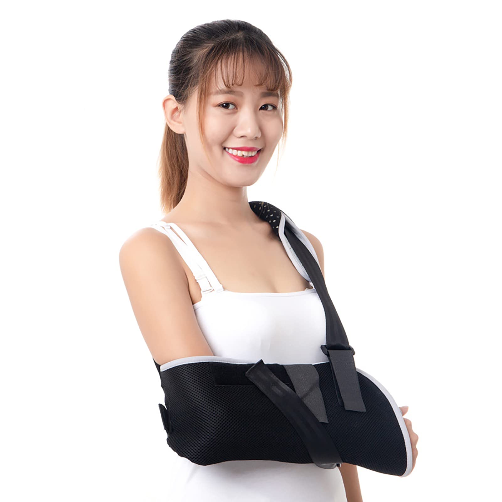 Inmovilizador de Hombro de Malla Ajustable Eslinga de Brazo para Ducha Soporte de Codo de Hombro médico Transpirable para Mujeres Hombres,M