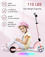 Vista 18 de ANHAO Patinete eléctrico para niños de 6 a 12 años (principalmente de 6 a 10 años), scooter eléctrico para niños con altura ajustable, scooter