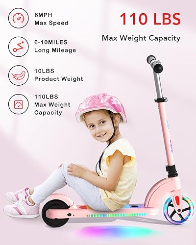 Miniatura 3 de ANHAO Patinete eléctrico para niños de 6 a 12 años (principalmente de 6 a 10 años), scooter eléctrico para niños con altura ajustable, scooter para