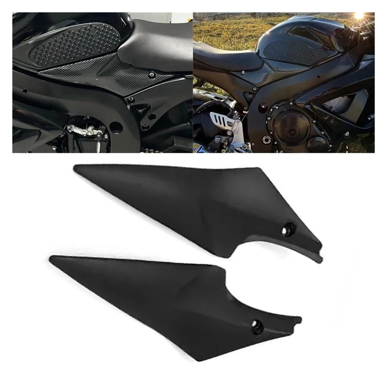 Spoiler anteriore moto Per Suzuki Per GSXR600 Per GSXR750 GSXR 600 750 K6 K7 2006 2007 Copertura Laterale Serbatoio Benzina Moto Pannelli Carenatura(Carbon Fiber Look)