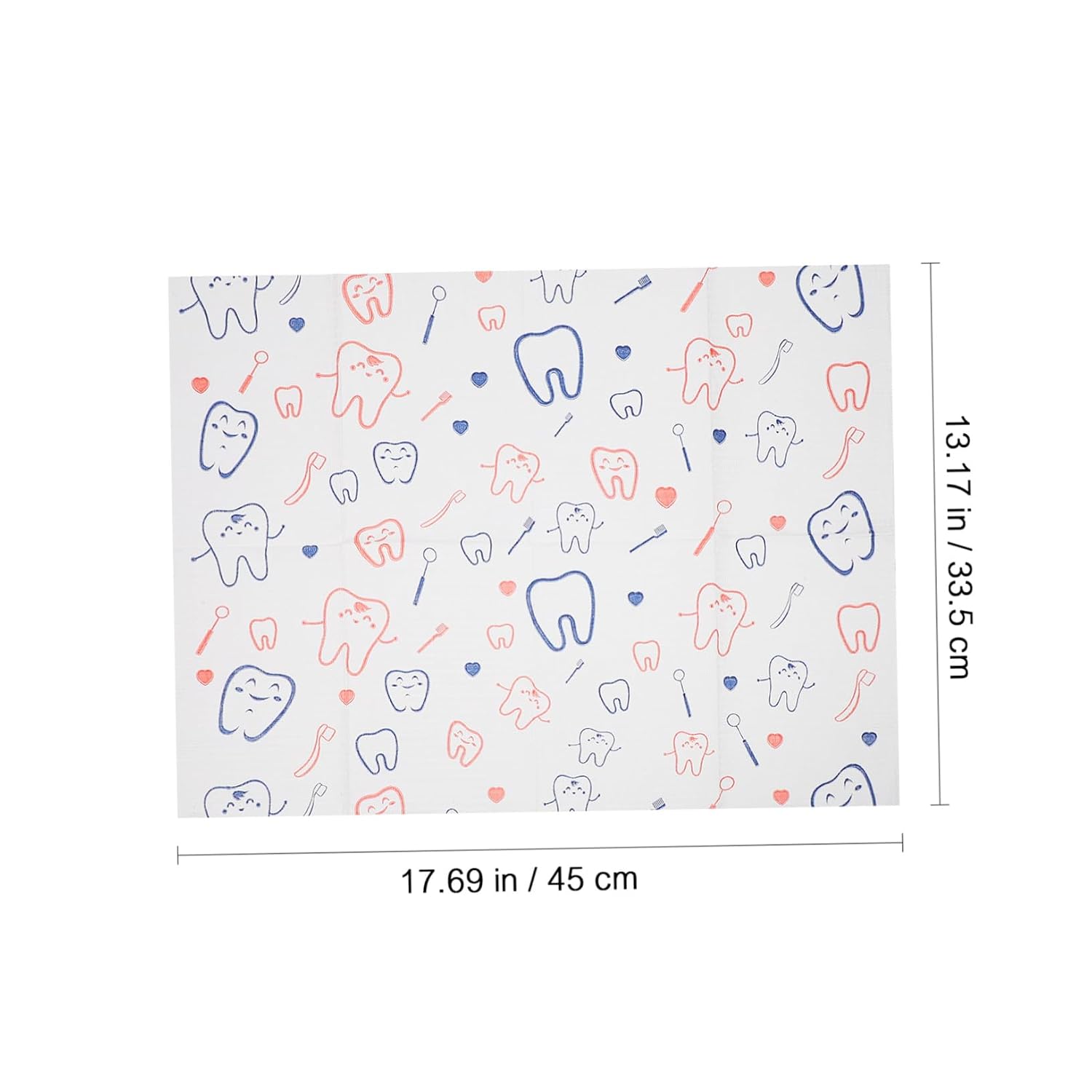 Cute Tooth Design Bibs 80 Pcs Disposable Napkins for Procedures Waterproof Backing