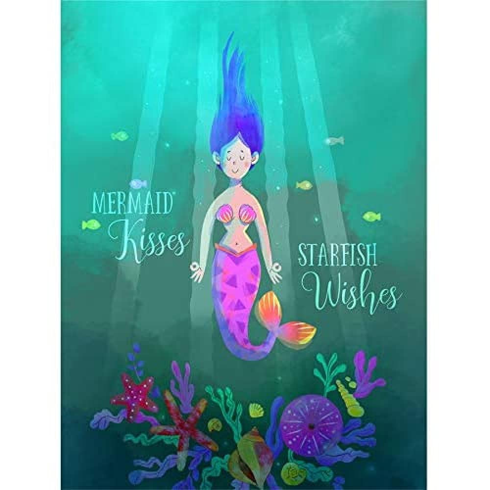 Wee Blue Coo Mermaid Kisses Starfish Wishes Wall Art Print