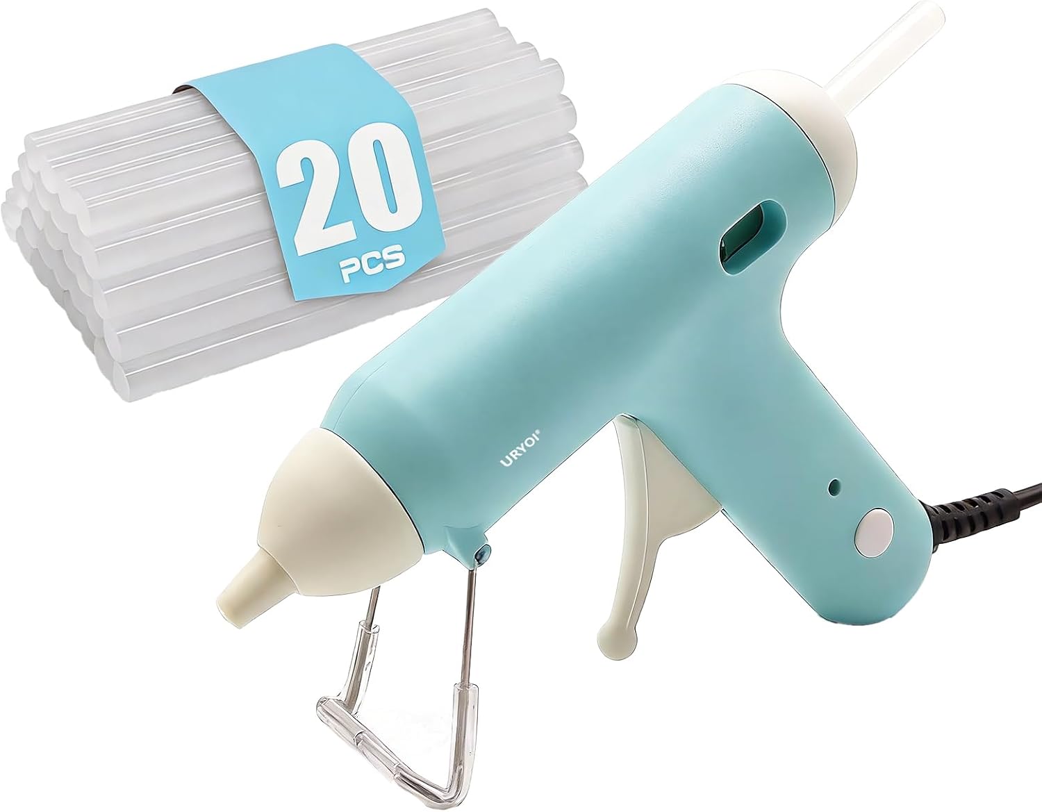 Mini Hot Glue Gun, 20W Fast Heating Anti-Drip Hot Melt Glue Gun Kit with 20 Glue Sticks, 90s Quick Preheat Glue Gun for DIY Crafts, School & Home Repairs (Blue)
