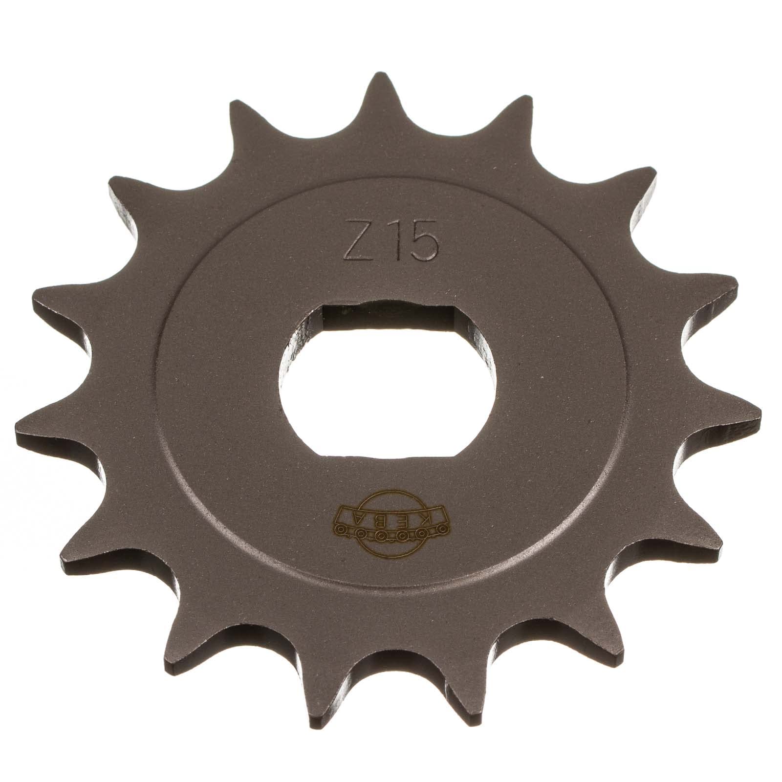 Kettenkit, Kettensatz mit Kleinteilen - Simson Mokick S51, S53, S70, S83 - Mitnehmer Z=34, Rollenkette 110 Glieder, Antriebskettenrad Z=15