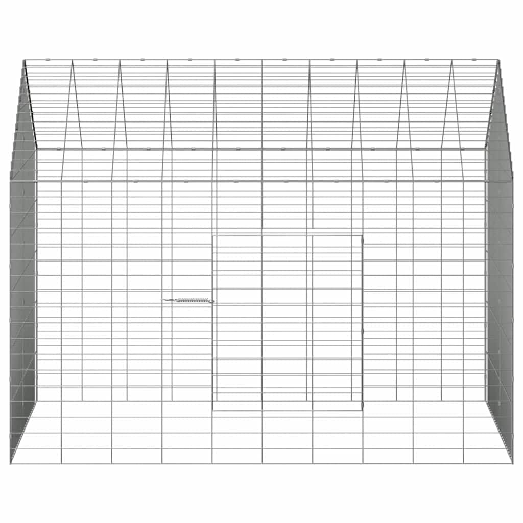 Jaula para conejos para exteriores, 100 x 78 x 78 cm, acero galvanizado, color plateado | Jaula de jardín de acero galvanizado, resistente a la intemperie y duradera para exteriores.