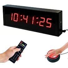 Gym Timer with Start/Stop Button, Interval Timer Stopwatch Countdown Digital Wall Clock 12/24H, LED Fitness Timing with Remote Control & Adjustable Brightness for Home Gym