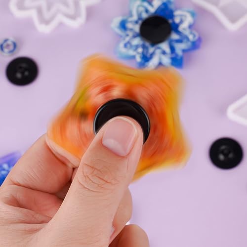 Miniatura 5 de NiArt Fidget Finger Spinner DIY Resina Epoxi Fundición Molde de Silicona Kit 5 Moldes con 10 Rodamientos, Alivio del Estrés Juguete de Mano Fidget