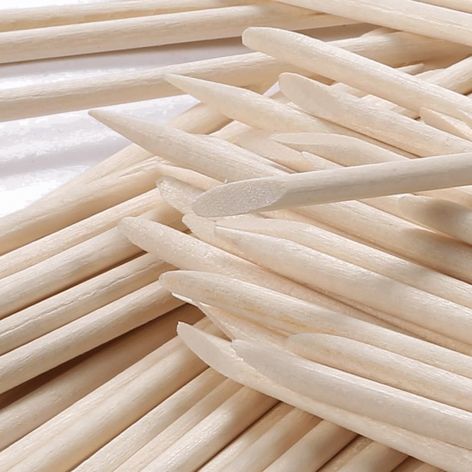 Miniatura 7 de Borogo - 480 unidades de palitos naranjas para uñas, palitos de madera naranja de doble cara multifuncional, removedor de cutículas, herramienta de