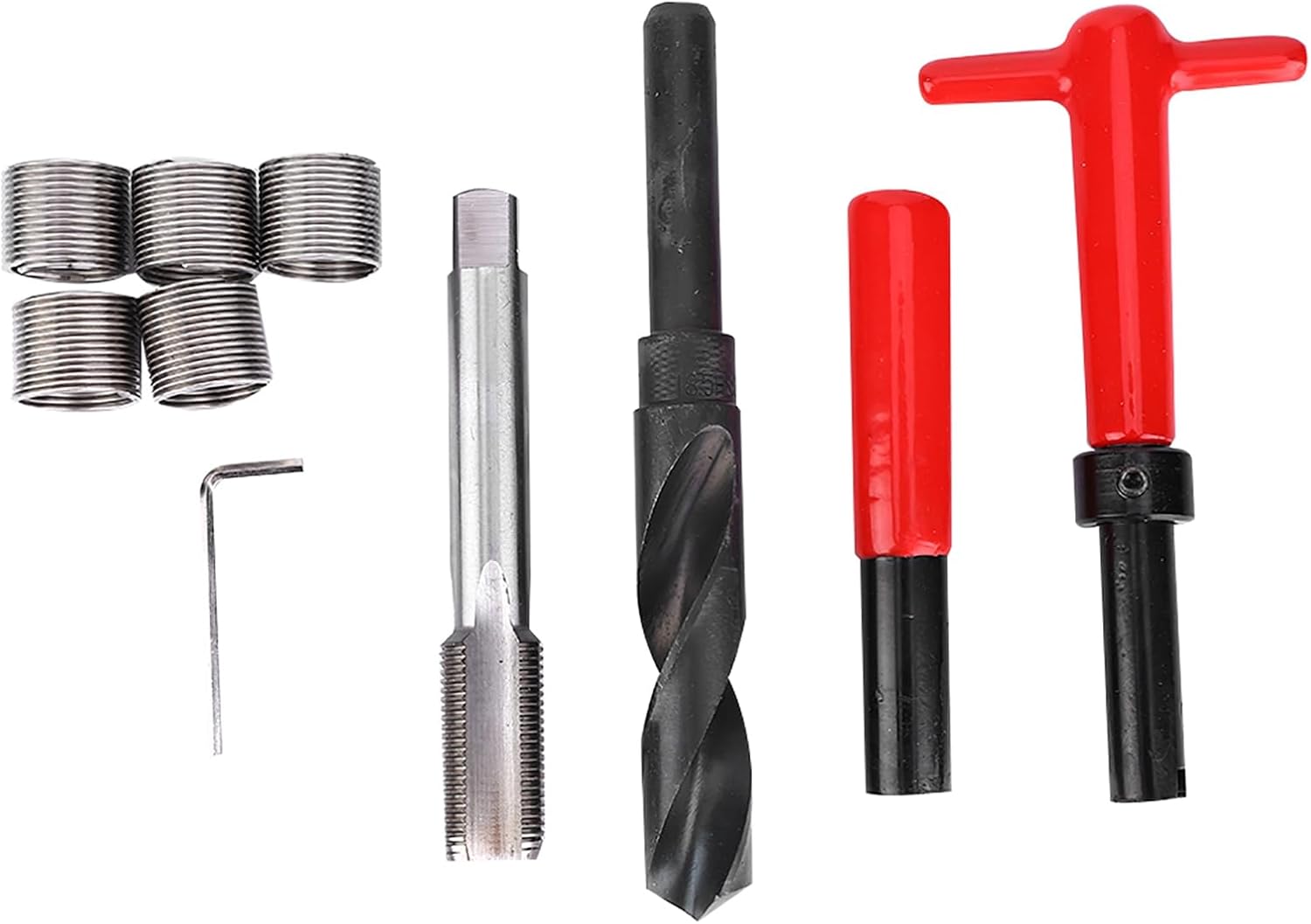 10Pcs Metric Thread Repair Kit, M18x1.5 Stainless Steel Twisted Drill Wrench Threaded Insert for Auto Repairing