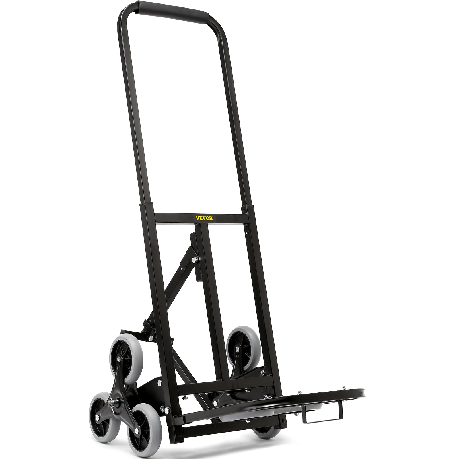 VEVOR Carrello Portaspesa in Acciaio Capacità Carico Max. 170kg Manico Regolabile 74-110 cm, Carrello con Ruote per Salire le Scale Dimensioni di Bagaglio 36 x 33 cm, Carrello per Scale Porta Oggetto