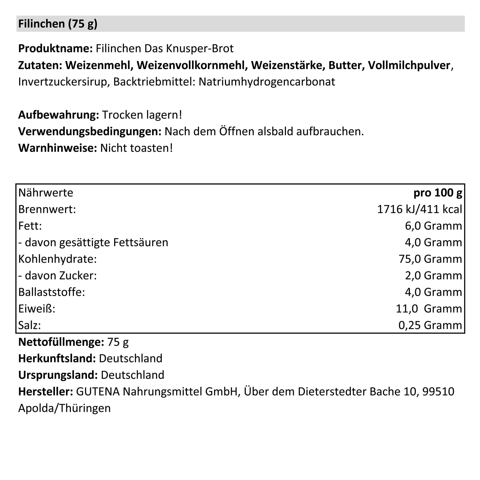 30er Sparpack Filinchen Das Knusper-Brot Original, 30 x 75 g zuckerarm und natriumarm Knäckebrot, Waffelbrot, Knusperbrot, Pausensnack