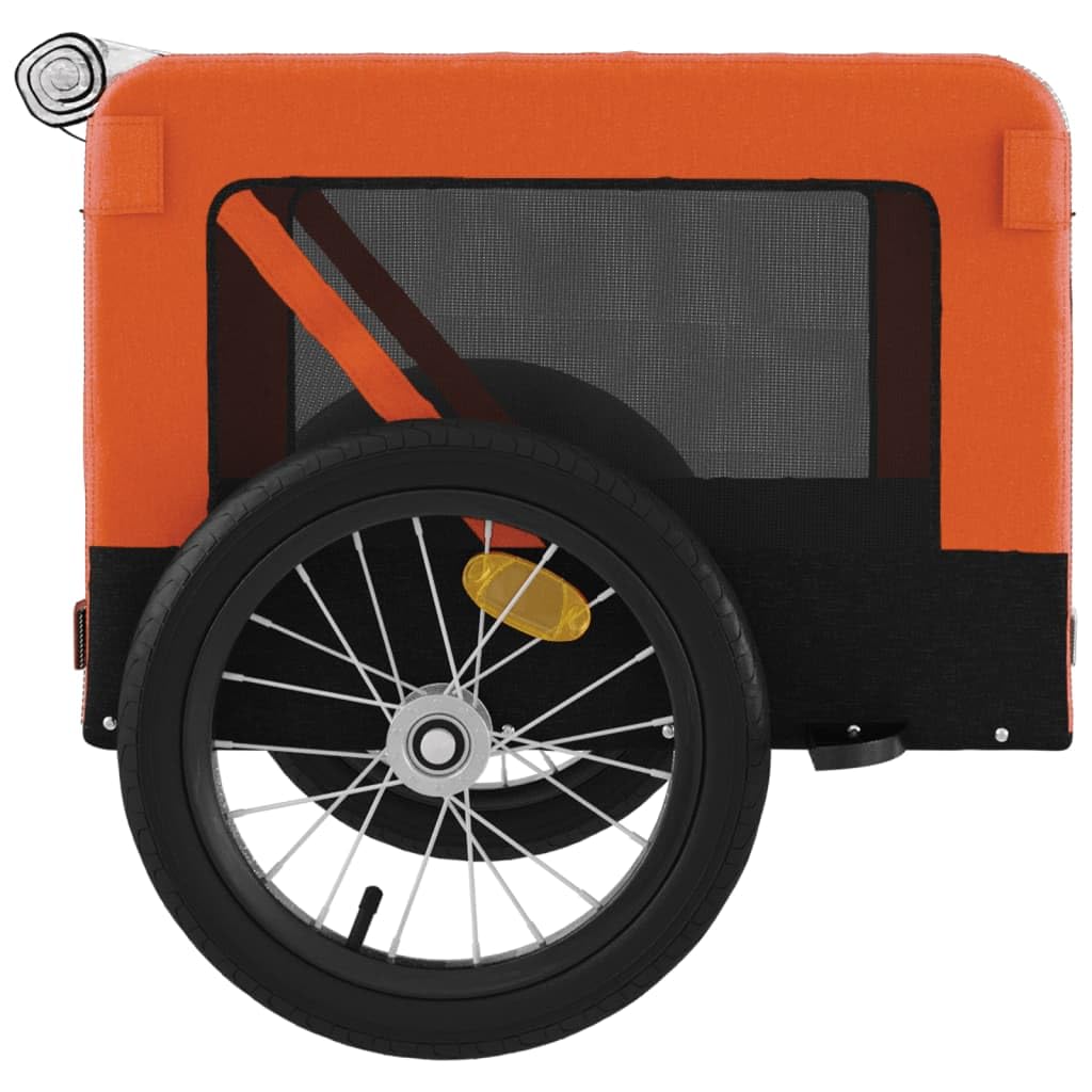 Fahrradanhänger Hunde Orange und Schwarz Oxford-Gewebe & Eisen für Hunde, Katzen LH41939