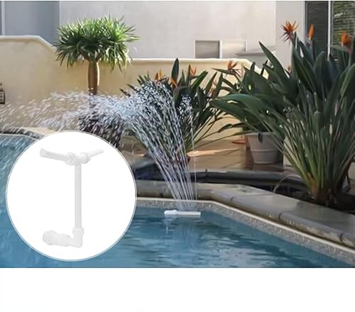 Miniatura 7 de Anbt Fuente de piscina, rociador de cascada para piscina, rociador divertido de agua, se adapta a 1.5 pulgadas roscadas en el suelo, rociadores de