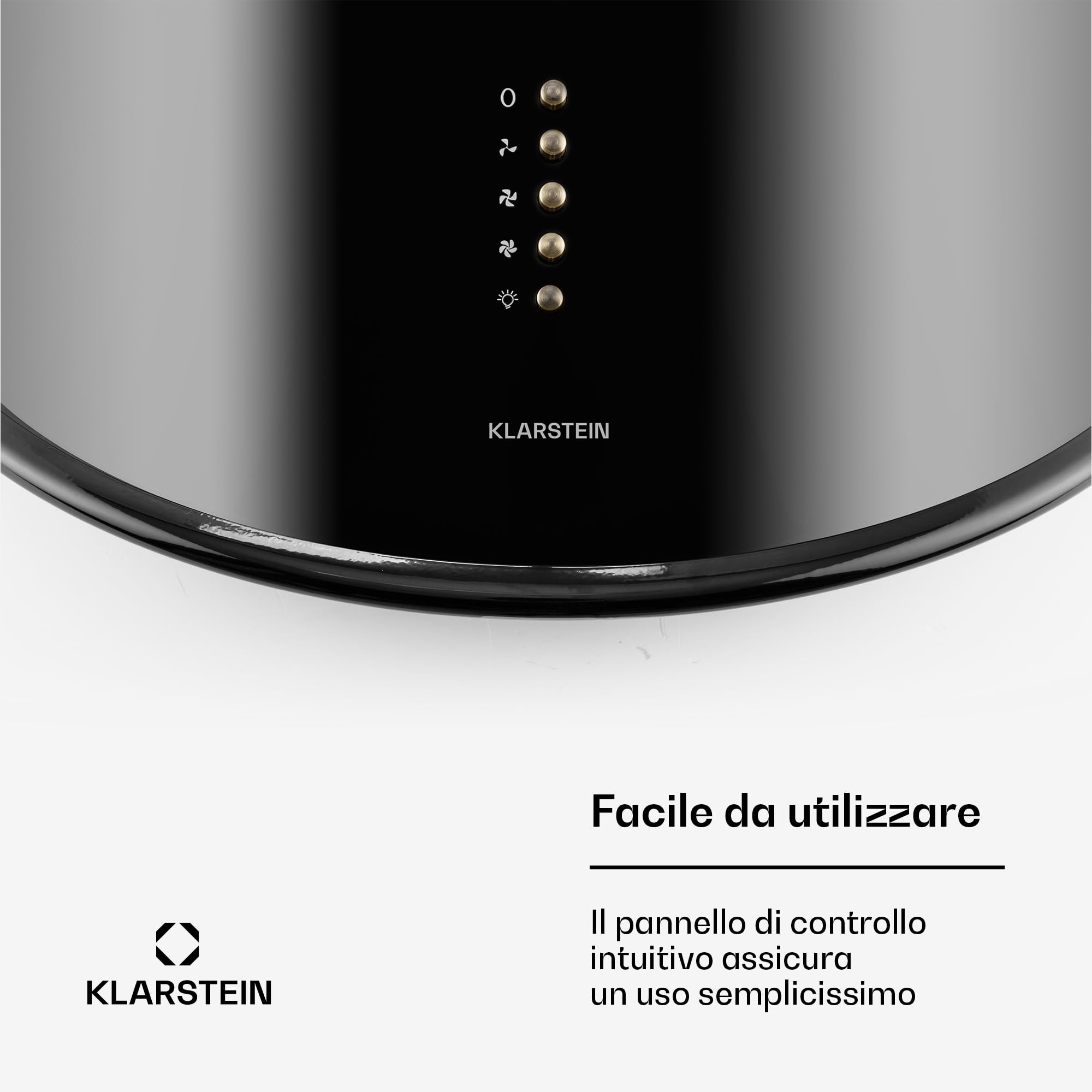 Klarstein Lumio Neo - Okap kuchenny retro, Okap ścienny, Klasa energetyczna A, Szerokość: 60 cm, Wyciąg/recyrkulacja, Wydajność wyciągu: 615 m³/h, Obudowa ze stali nierdzewnej, czarny