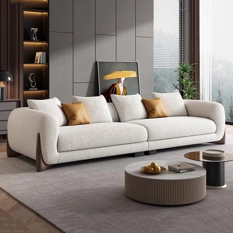 T&T Co. Luxury Bouclé Upholstered Sofa Set – Modern Design, Comfortable Seating, Durable Frame, Perfect for Living Room or Lounge Décor (Beige, 4 Seater)-image-38