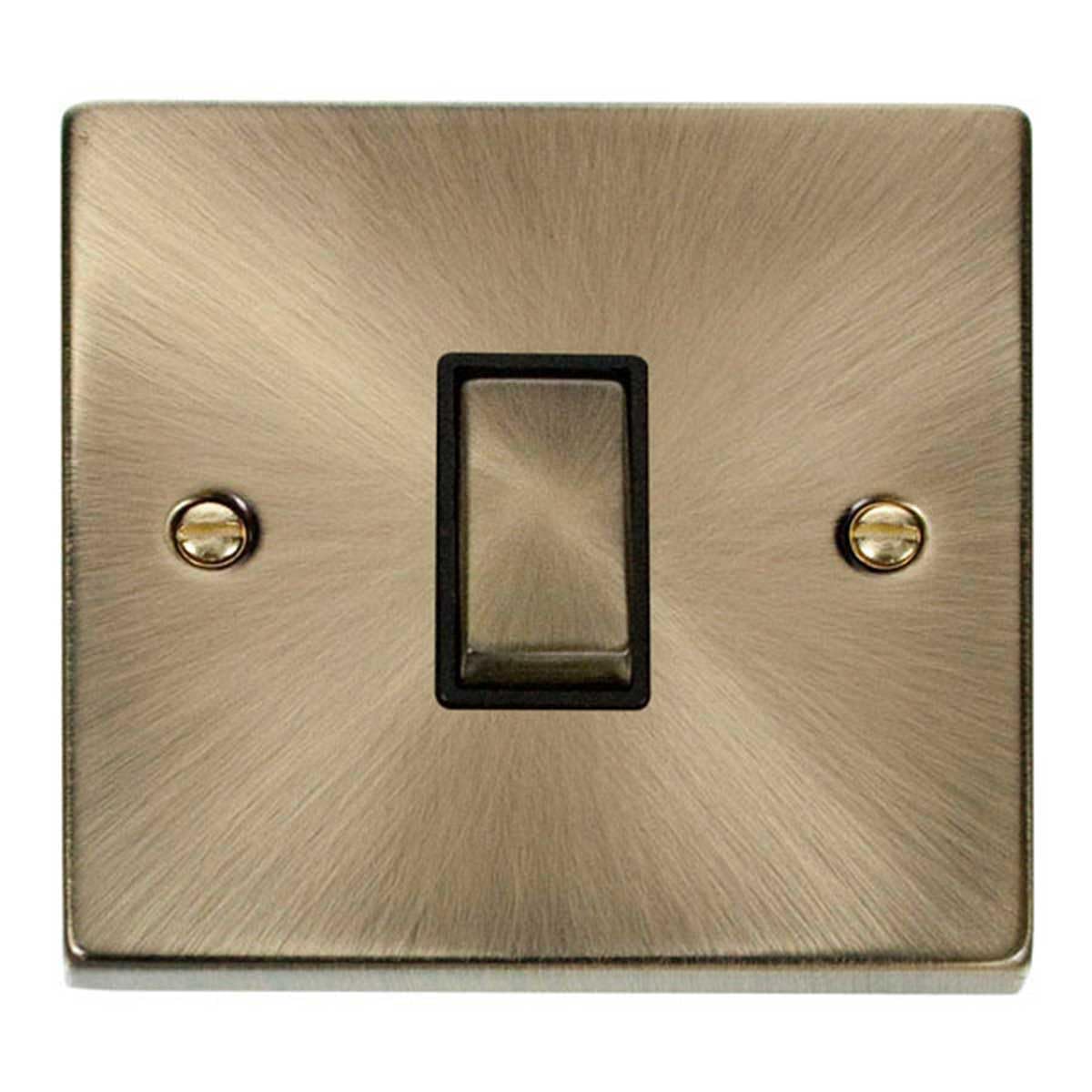 Scholmore Antique Brass 10A 1 Gang Intermediate Ingot Light Switch