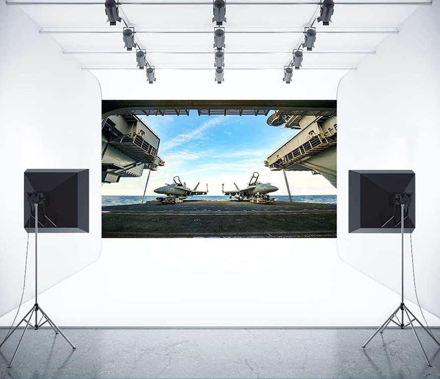 Fondo de portaaviones 5x3ft para fotografía temática militar miniatura 5