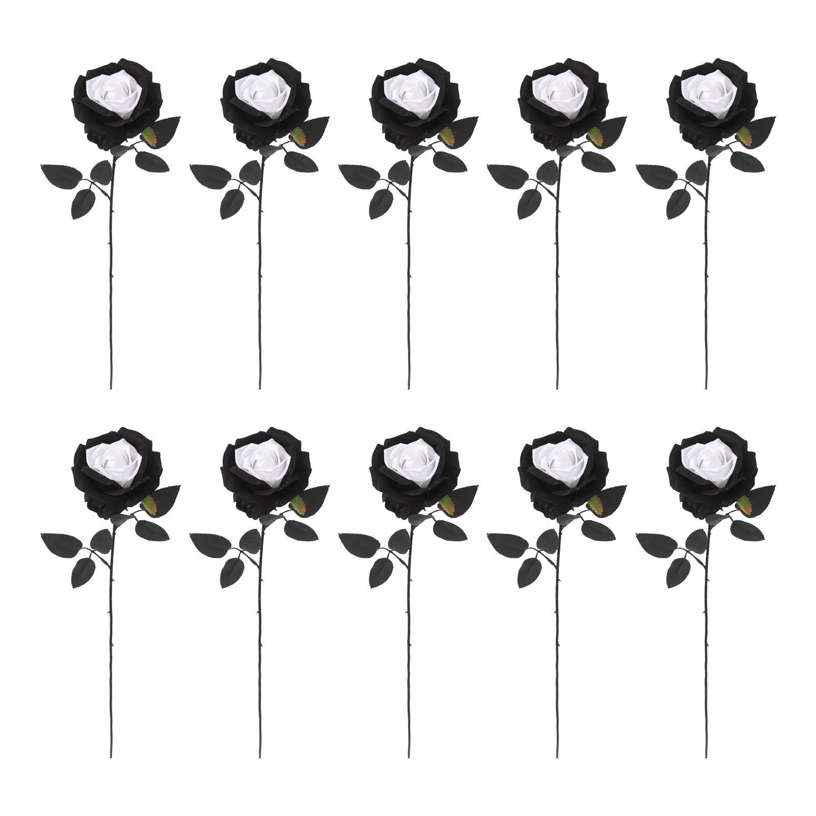 Tsophreniq 10Pcs Realistic Velvety Roses Flower Arrangement for Wedding Centerpieces Halloween Party Table Centerpieces Halloween Black Roses