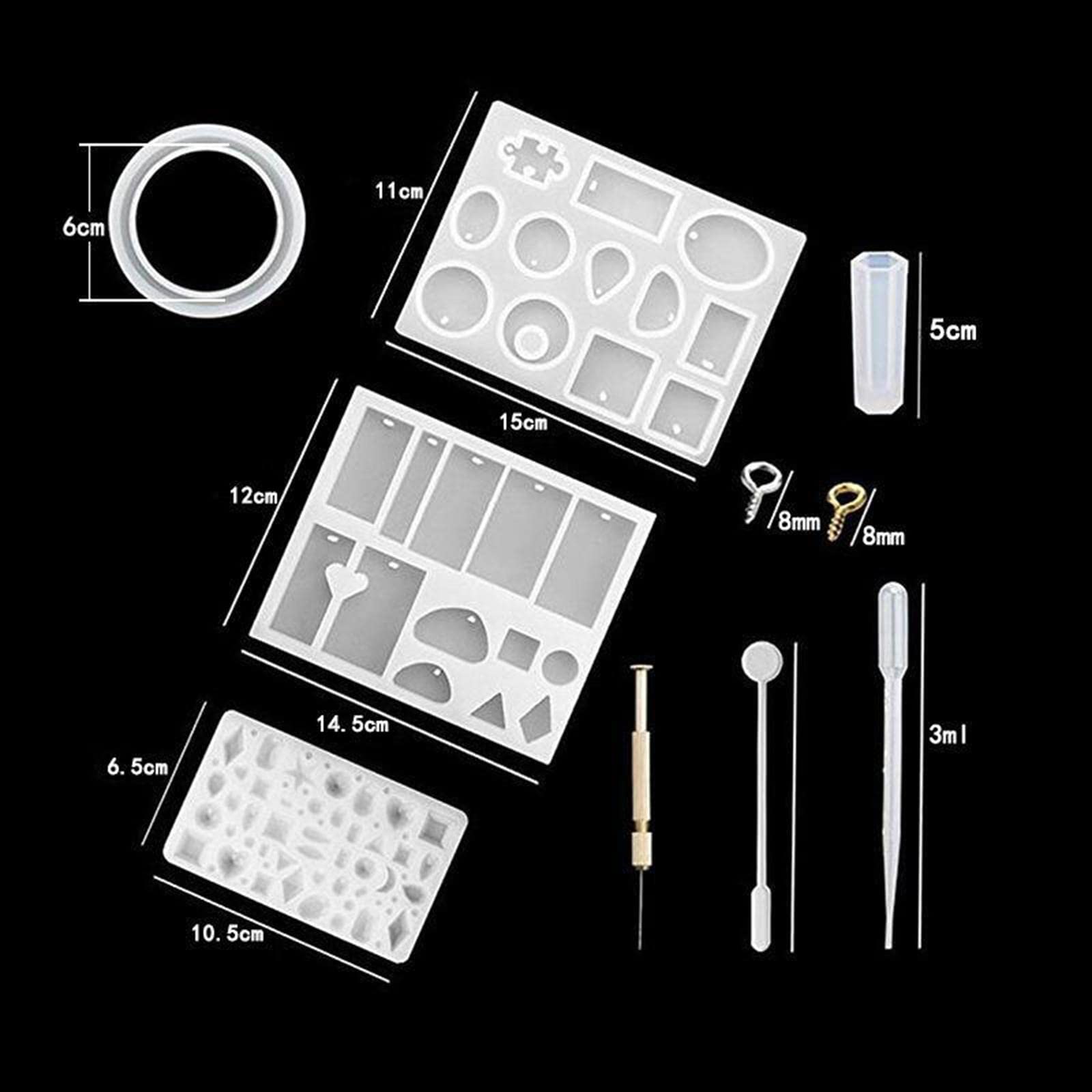 Kit di Fusione in Resina da 148 Pezzi, Include Ciondoli E Gioielli, 184pcs (Paillettes)