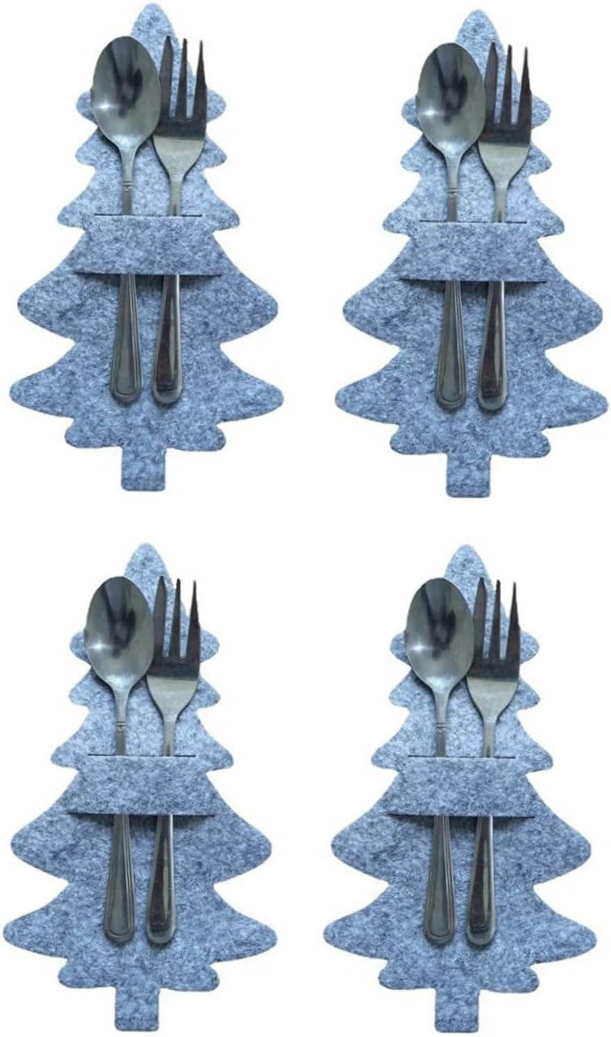 4pcs Christmas Tree Snowflake Cutlery Holders Silverware Holders Knives Forks Spoons Tableware Bags Dinnerware Party Christmas Cutlery Holder Set