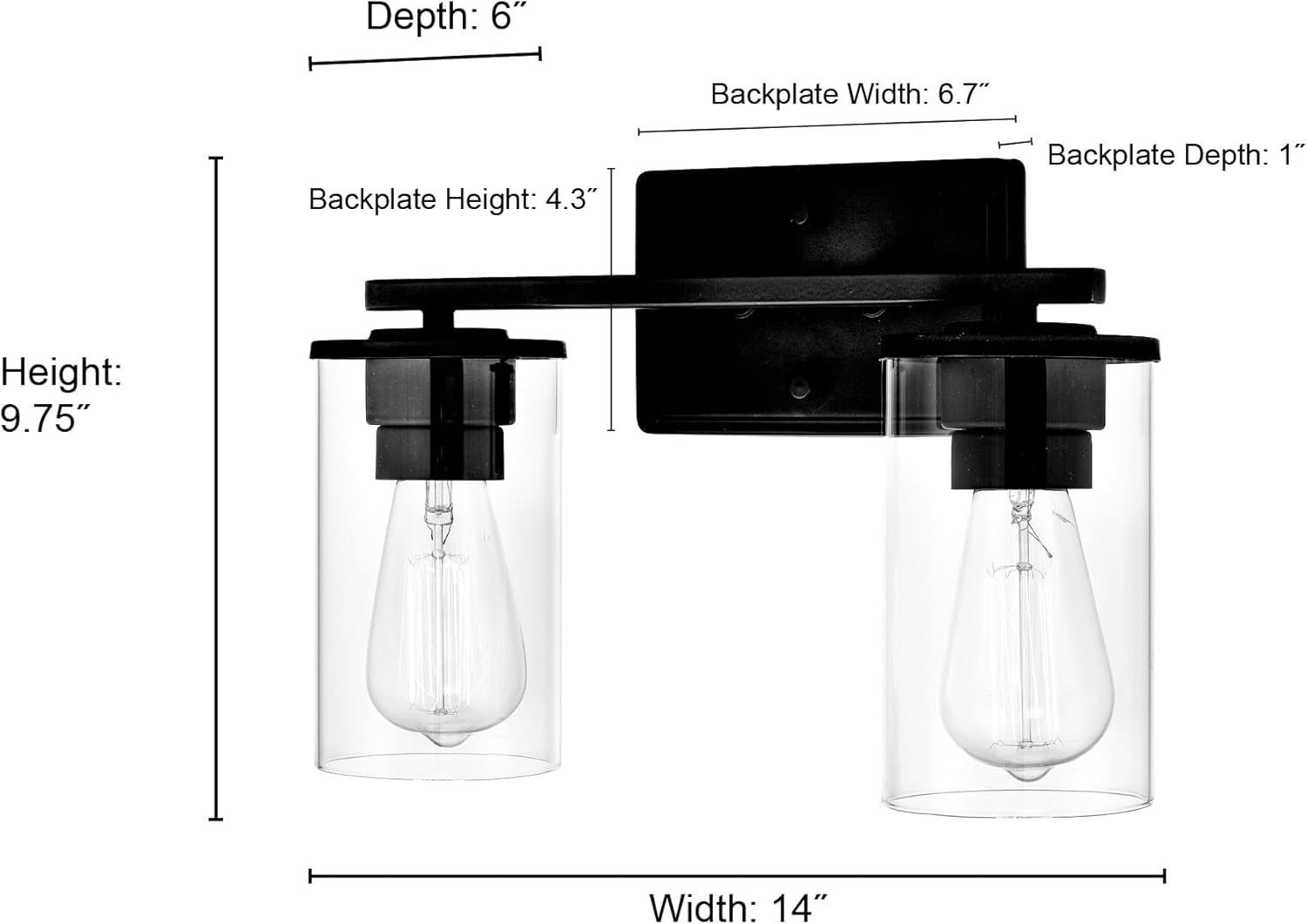 ML Lighting 2702-MG Verlana 14" Wide 2-Light Vanity - Modern Gold